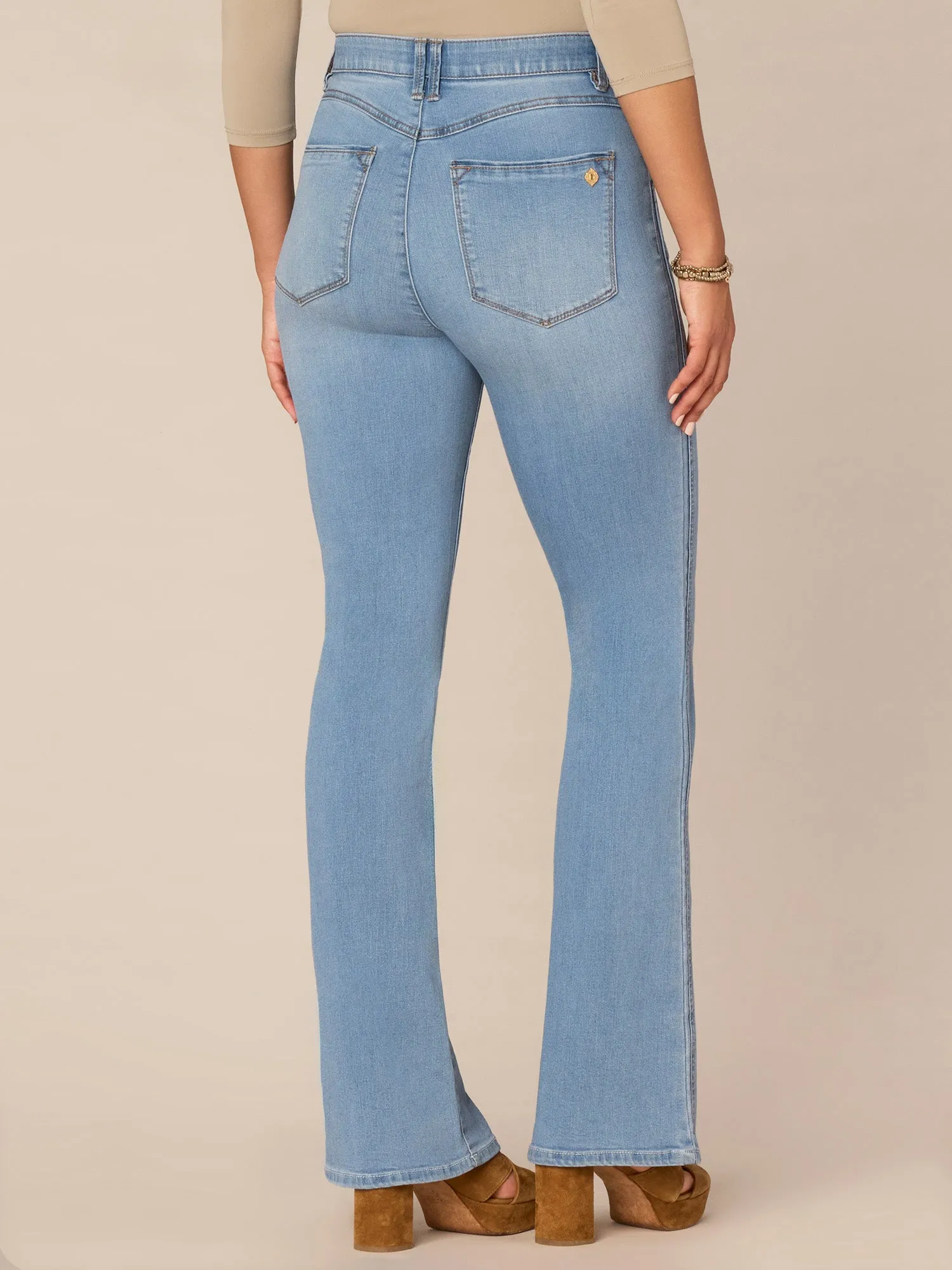 "Ab"solution Skyrise Itty Bitty More Boot Jean with Sailor Buttons