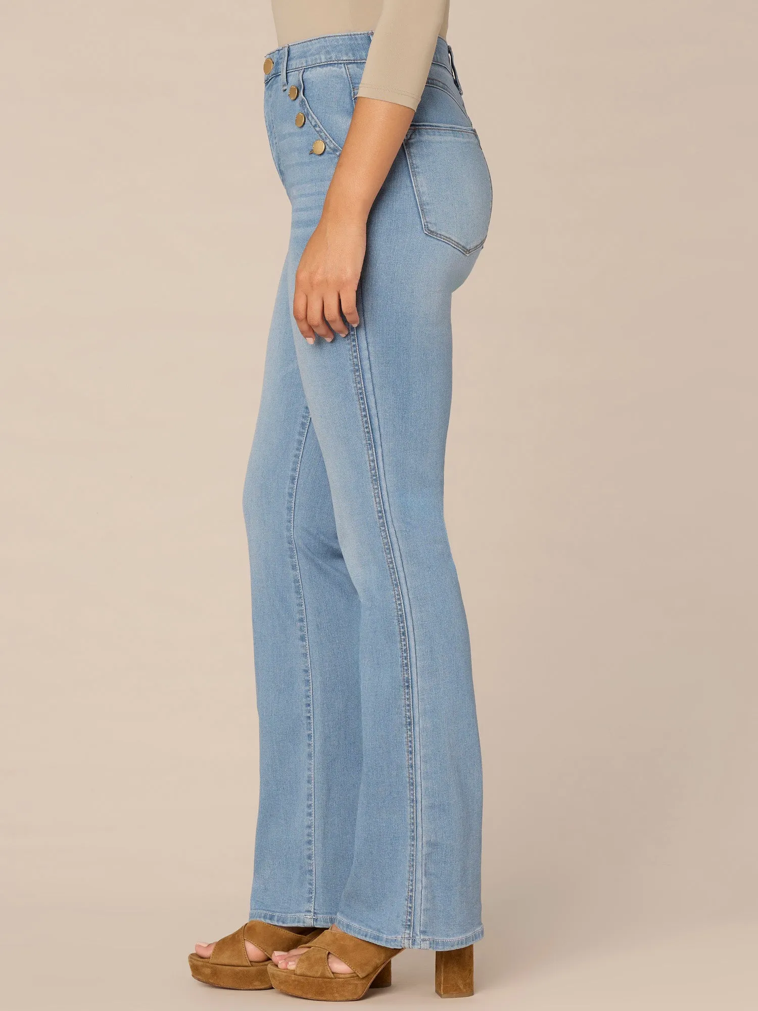 "Ab"solution Skyrise Itty Bitty More Boot Jean with Sailor Buttons