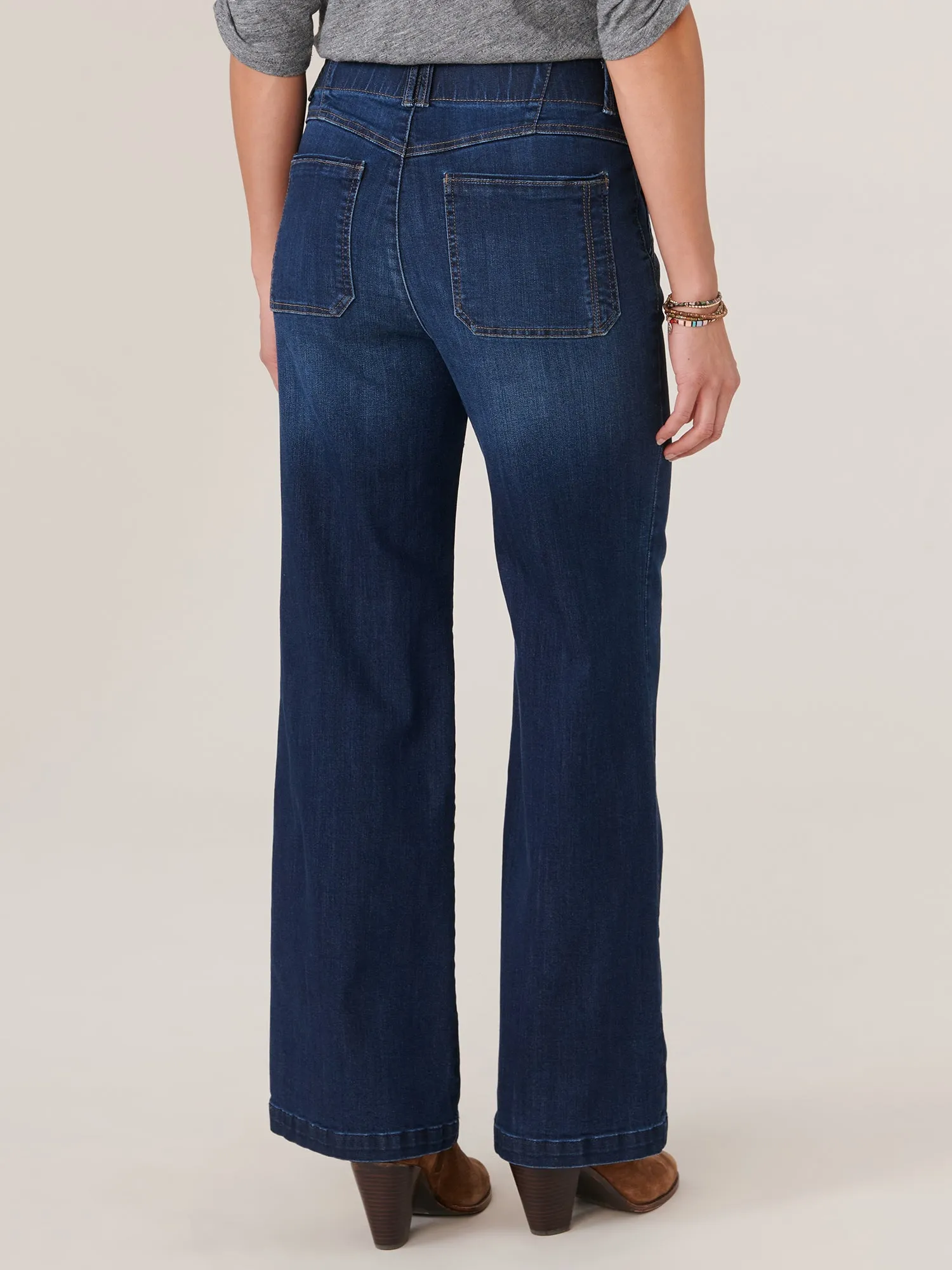 "Ab"solution Skyrise Wide Leg Jeans with Center Front Seams