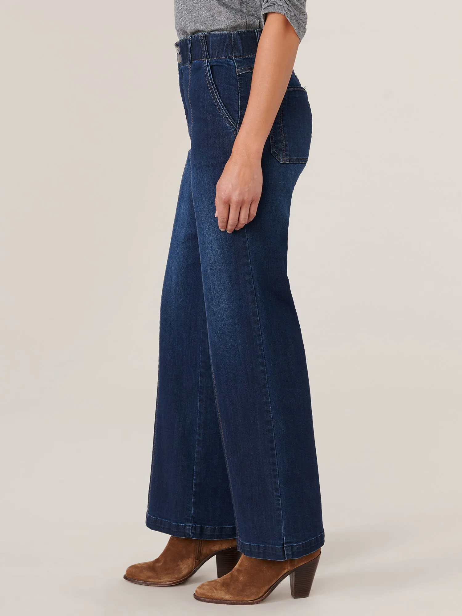 "Ab"solution Skyrise Wide Leg Jeans with Center Front Seams