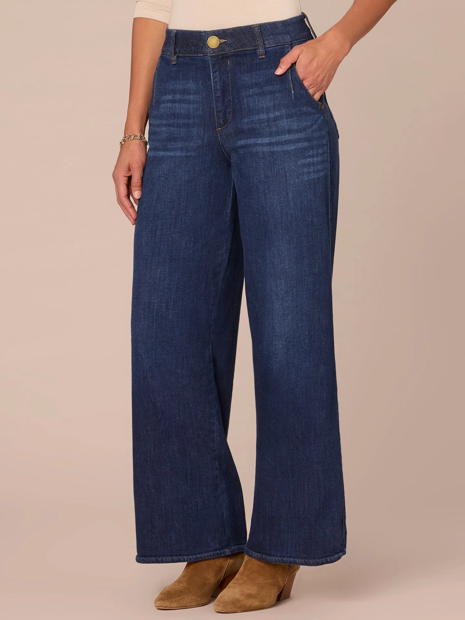 "Ab"solution Skyrise Wide Leg Jeans with Tulip Hem