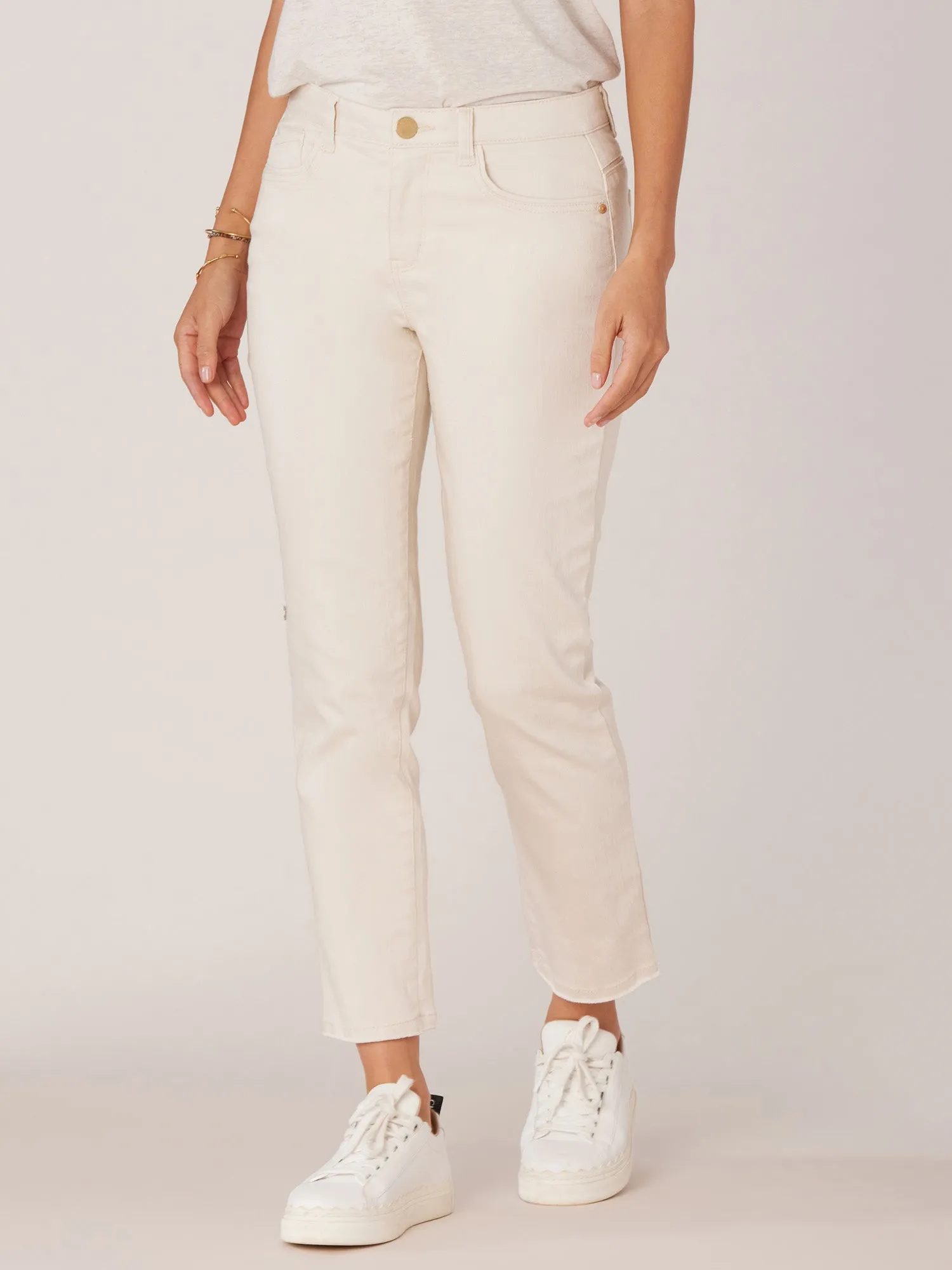 "Ab"solution Slim Straight Jean with Embroidered Cascading "D" Pockets