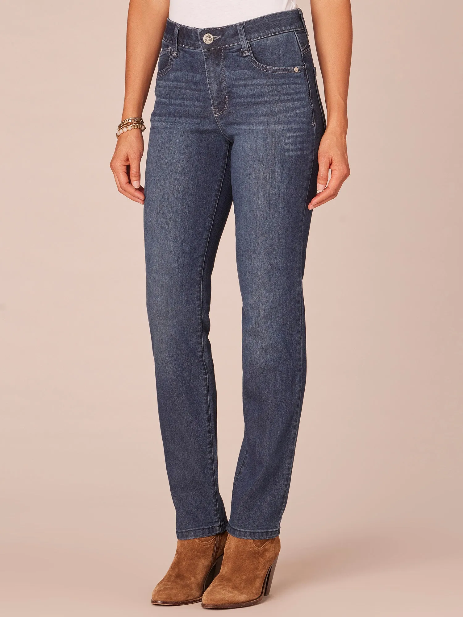 "Ab"solution® Tall Indigo High Rise Straight Leg Jeans
