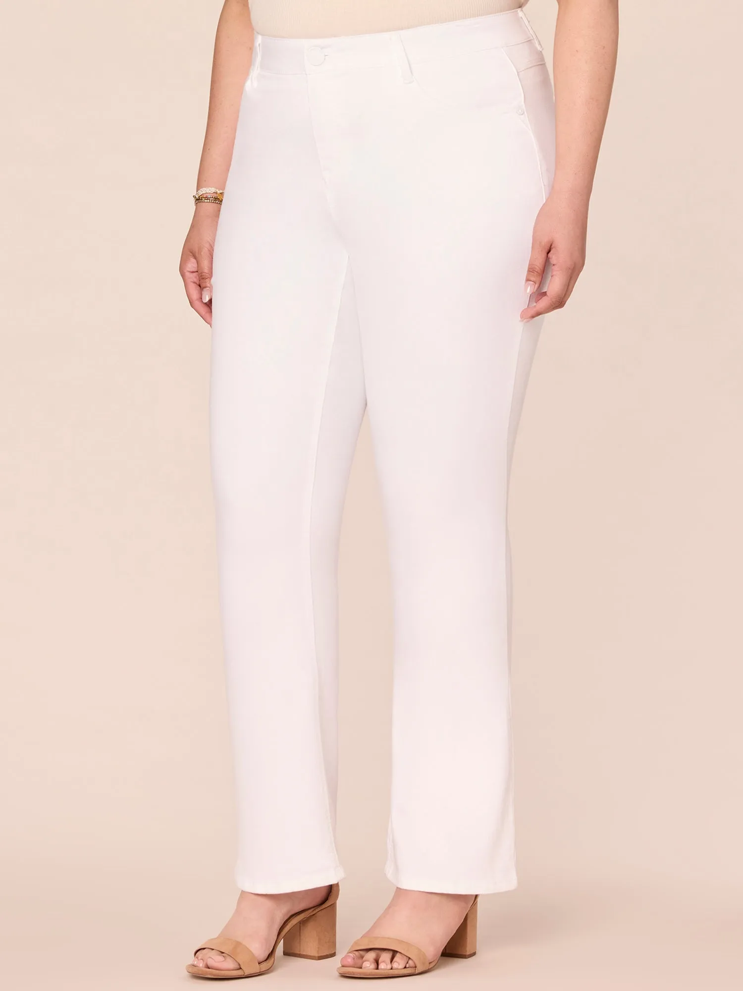"Ab"solution® White Denim Itty Bitty Bootcut Plus Jeans
