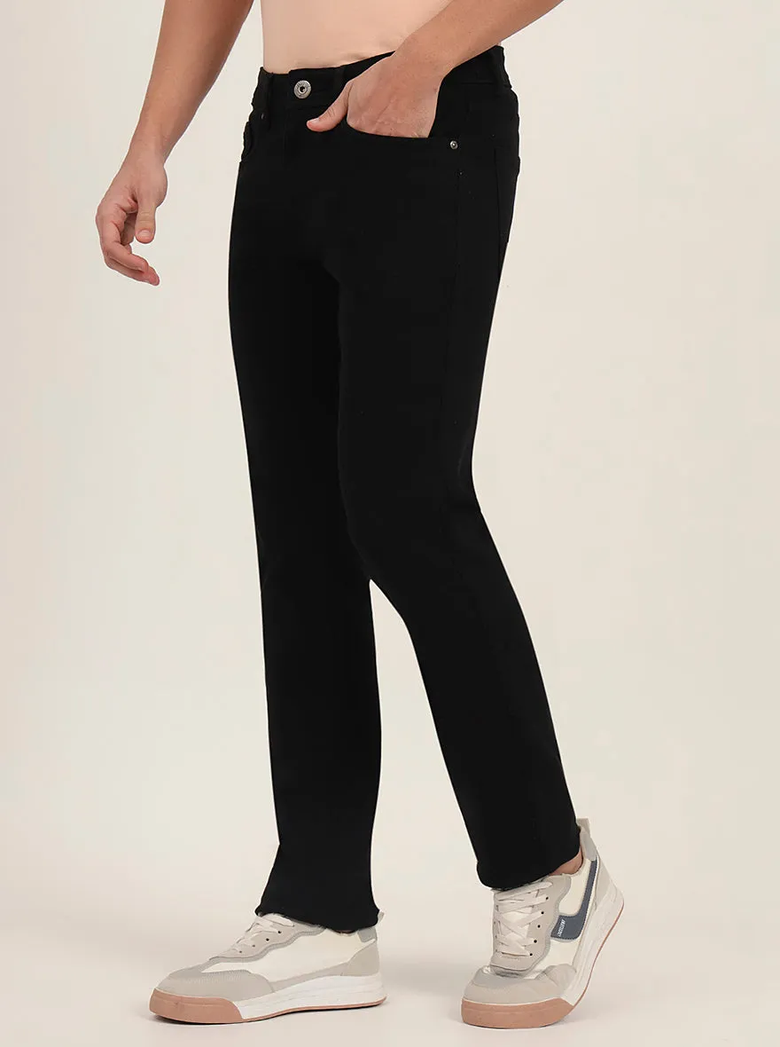 Raw Black Washed Straight Fit Jeans | Greenfibre