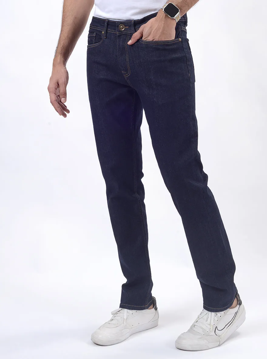 Raw Blue Washed Straight Fit Jeans | JadeBlue