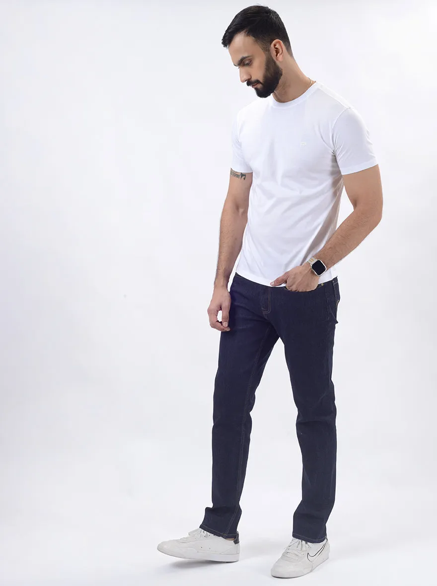 Raw Blue Washed Straight Fit Jeans | JadeBlue