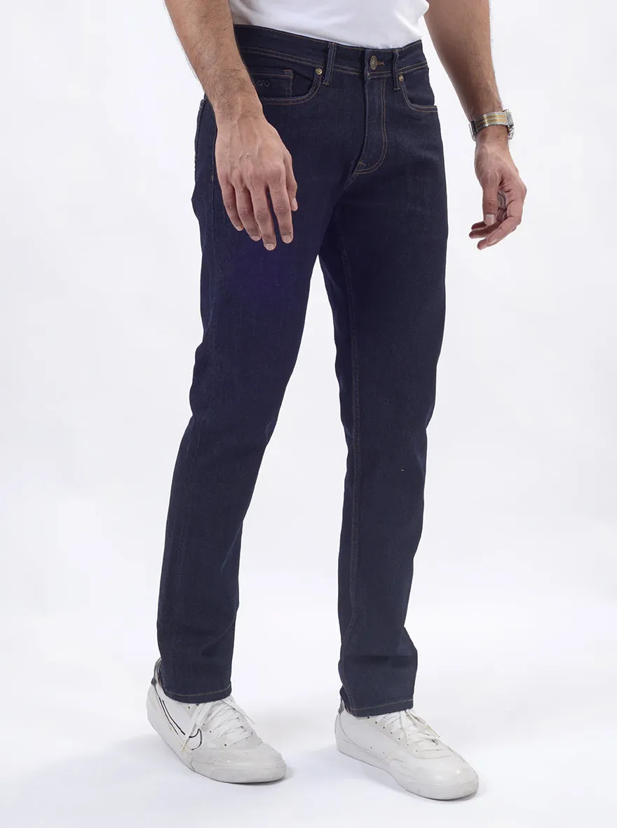 Raw Blue Washed Straight Fit Jeans | JadeBlue