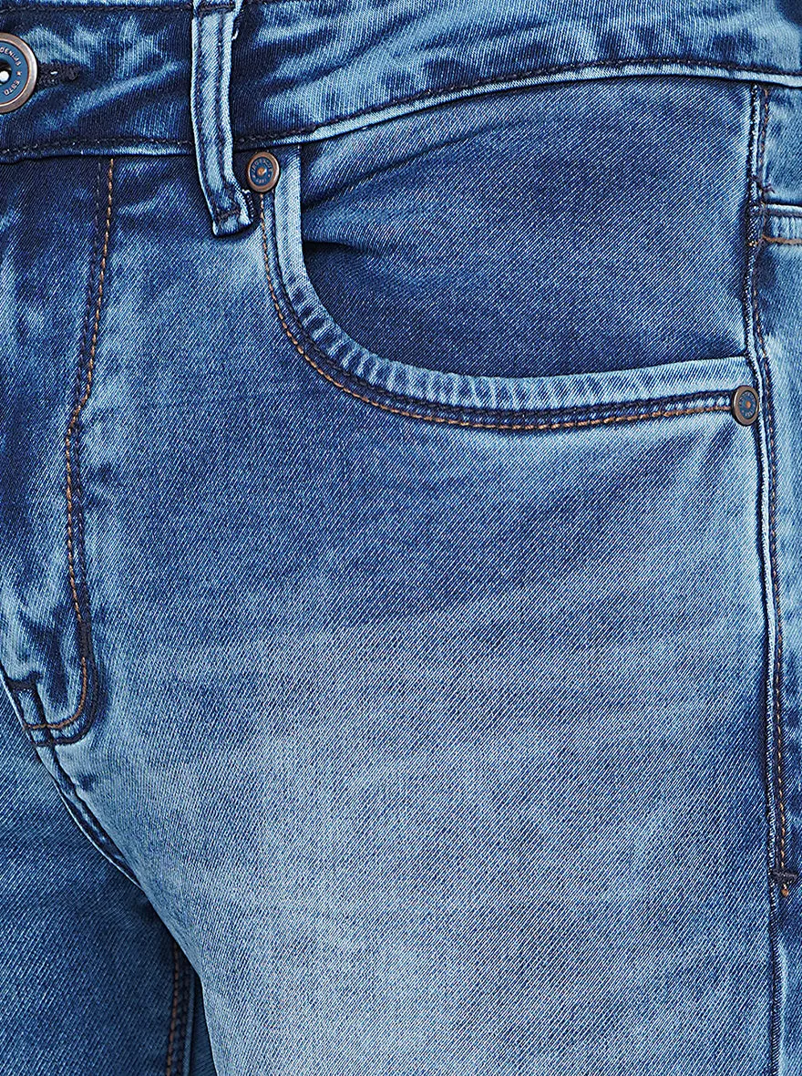 River Blue Washed Straight Fit Jeans | JadeBlue