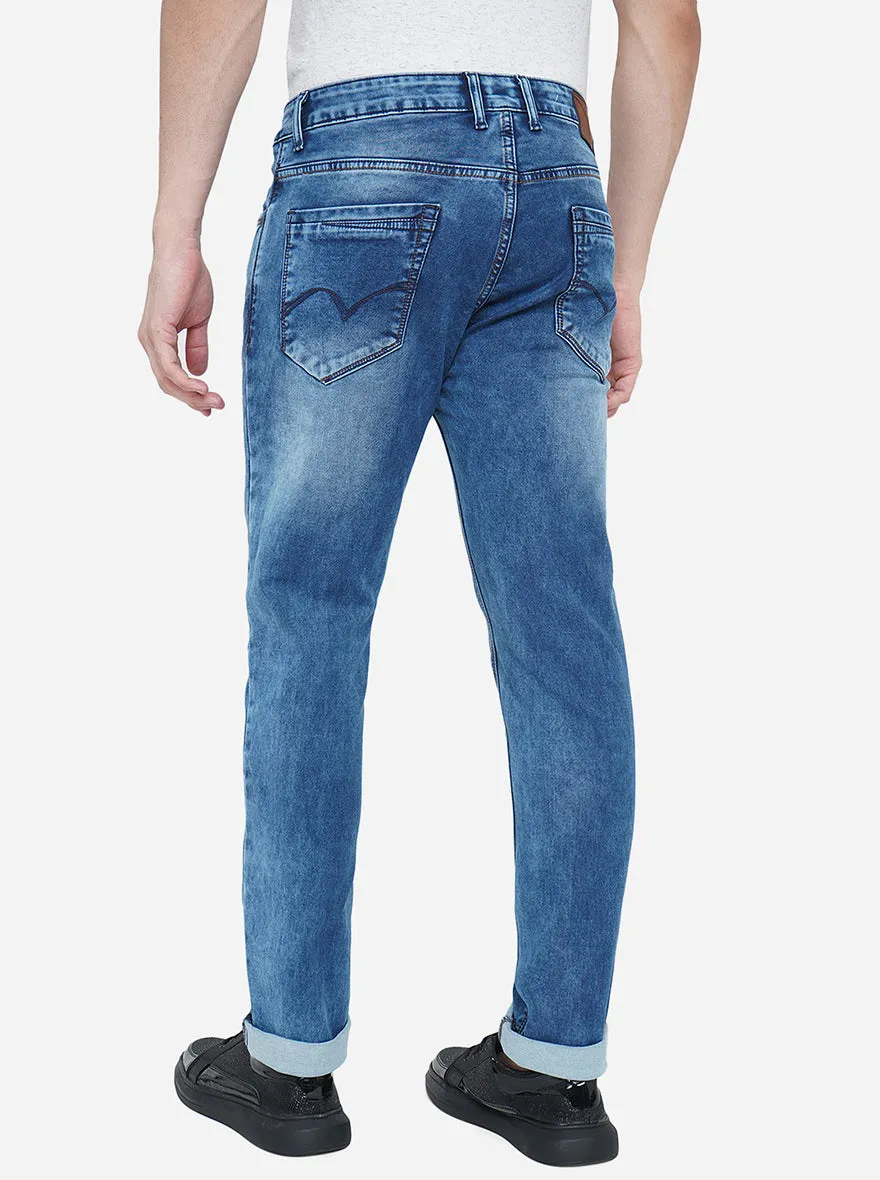 River Blue Washed Straight Fit Jeans | JadeBlue
