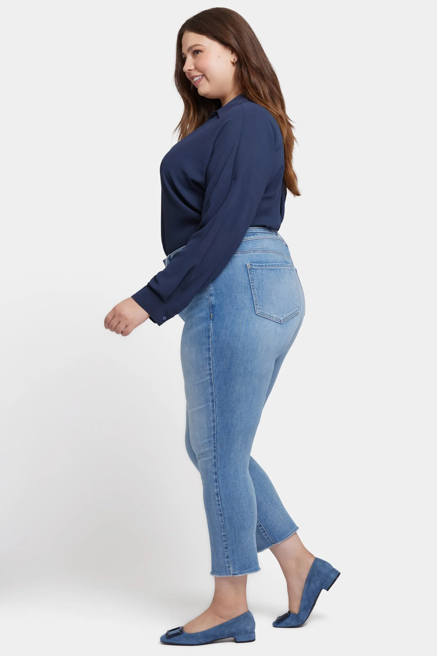 Sheri Slim Ankle Jeans In Plus Size - Blue Valley