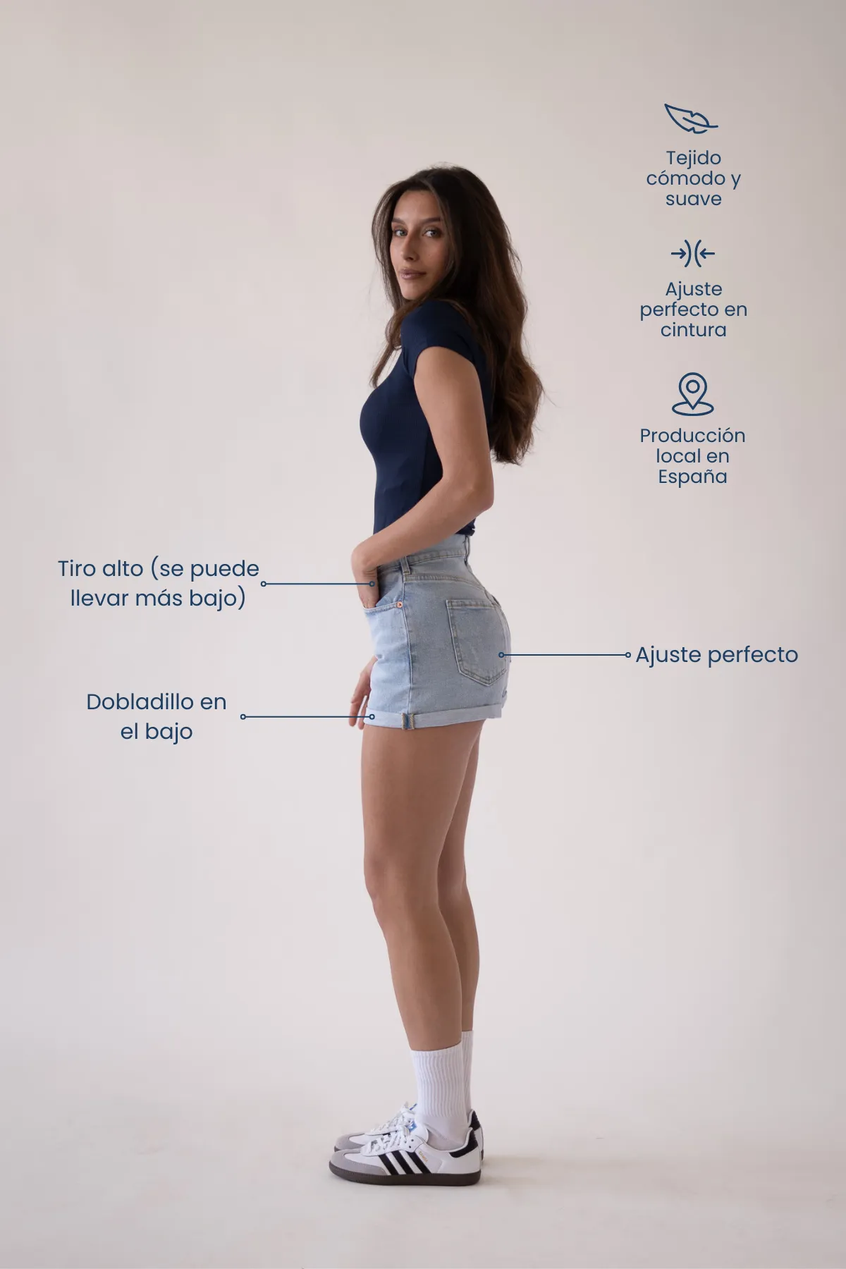 SHORTS ROLL UP - LIGHT BLUE