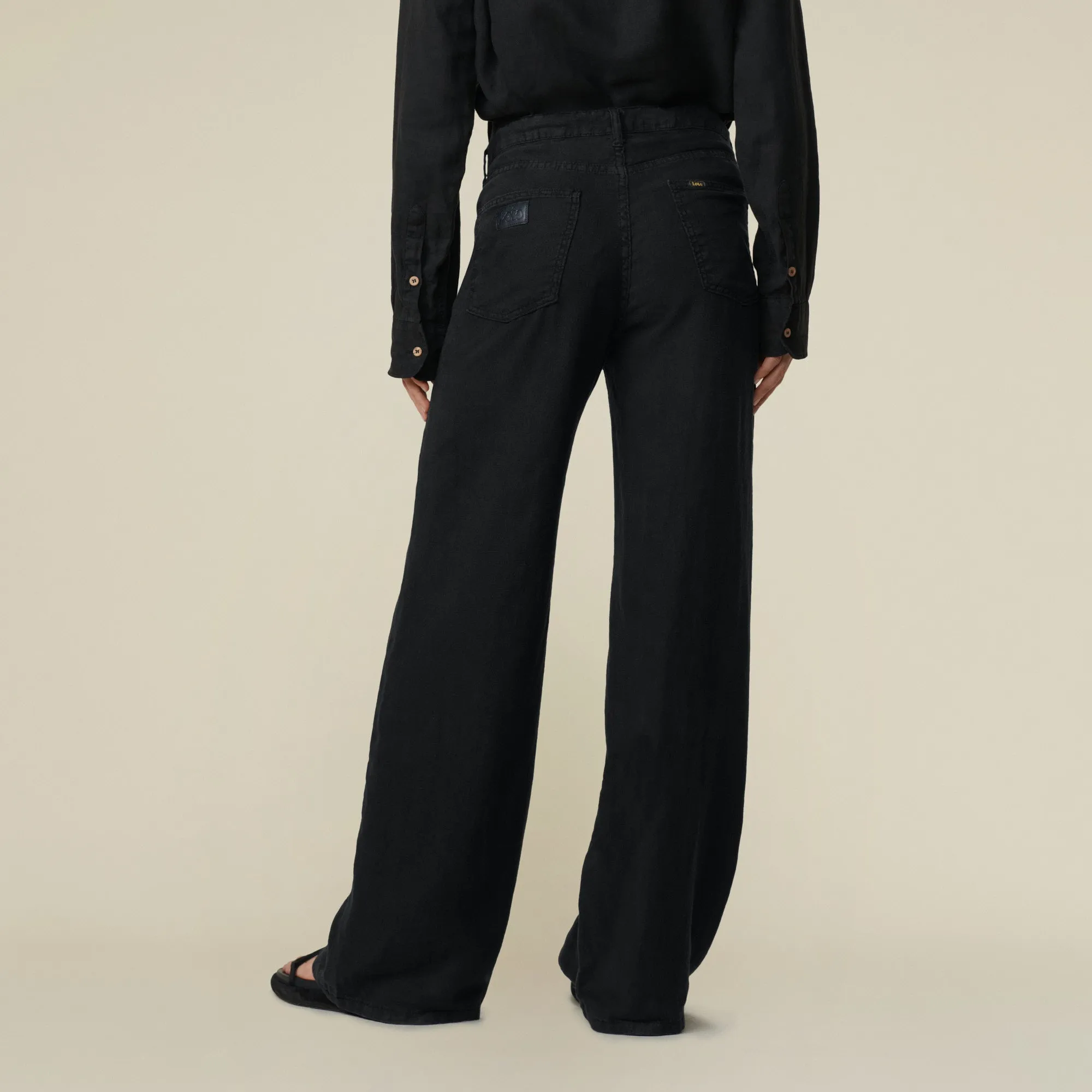 Skater Loose-Z Black Linen - Low Rise Wide Fit