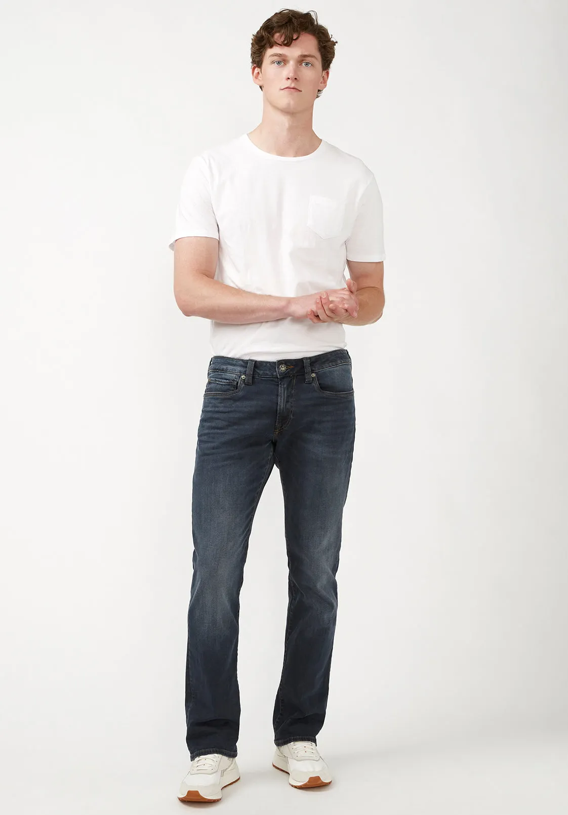 Slim Boot King Men's Jeans in Crinkled and Sanded Dark Blue - BM22720 