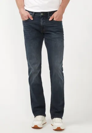 Slim Boot King Men's Jeans in Crinkled and Sanded Dark Blue - BM22720 