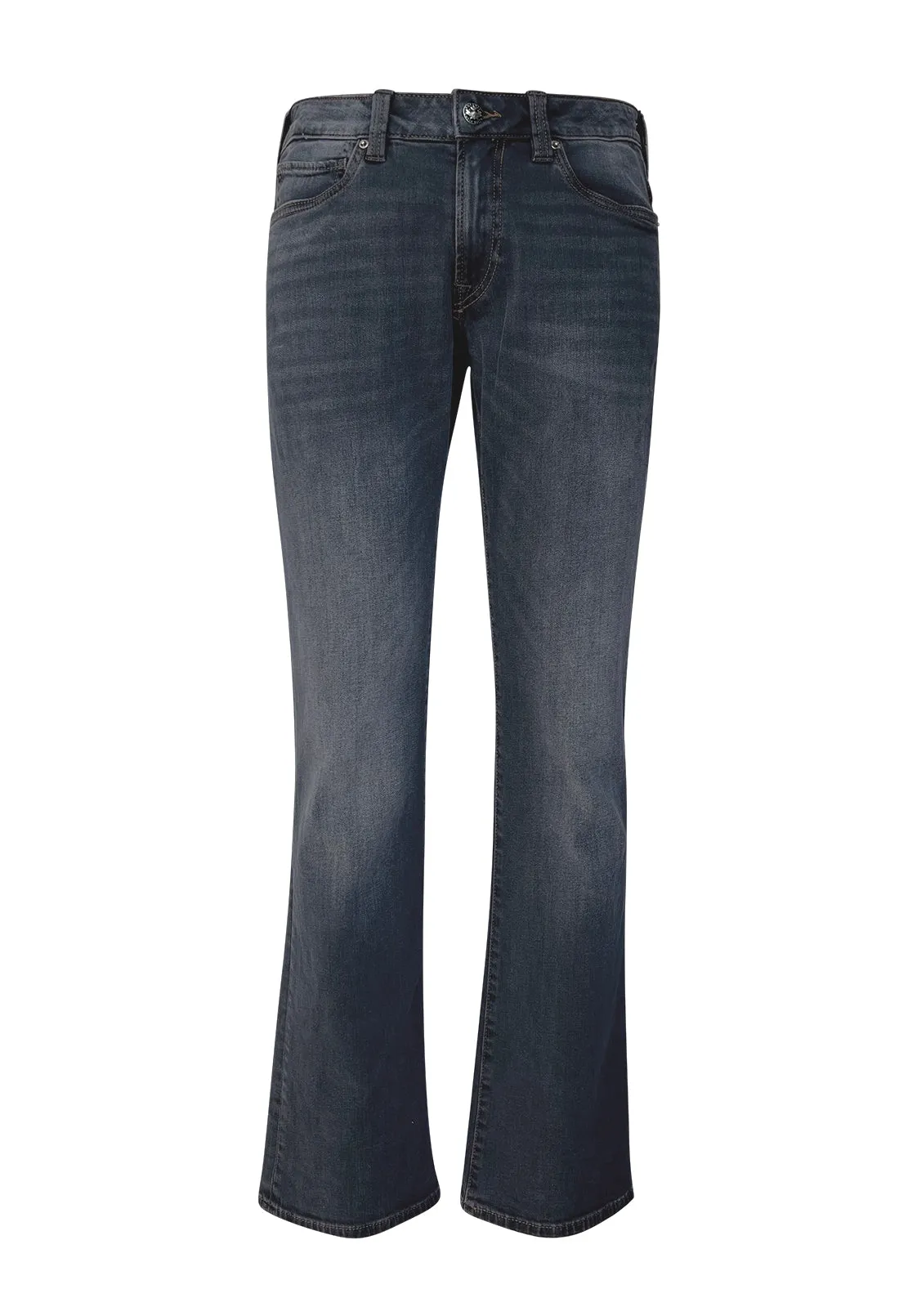 Slim Boot King Men's Jeans in Crinkled and Sanded Dark Blue - BM22720 