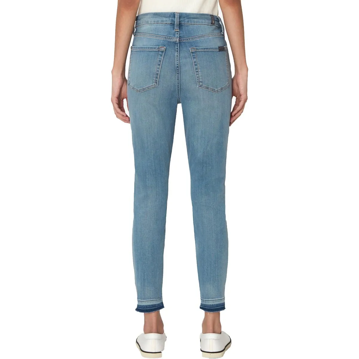 Slim Illusion Womens Raw Hem Denim Skinny Jeans