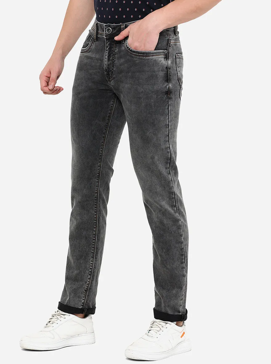 Smoke Grey Washed Slim Fit Jeans | JadeBlue
