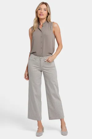 Teresa Wide Leg Ankle Jeans In Petite - Hidden Lodge Stripe