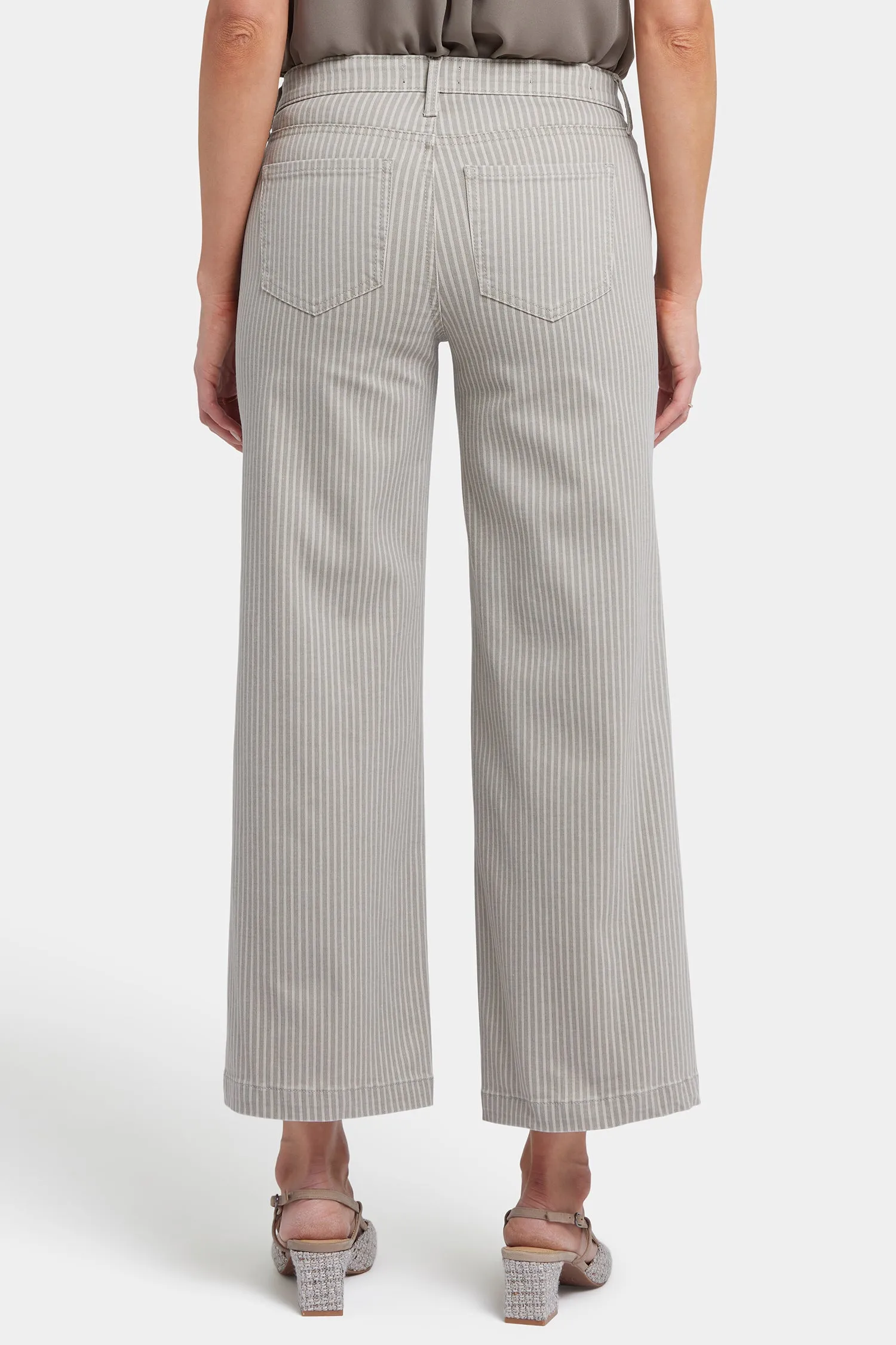Teresa Wide Leg Ankle Jeans In Petite - Hidden Lodge Stripe