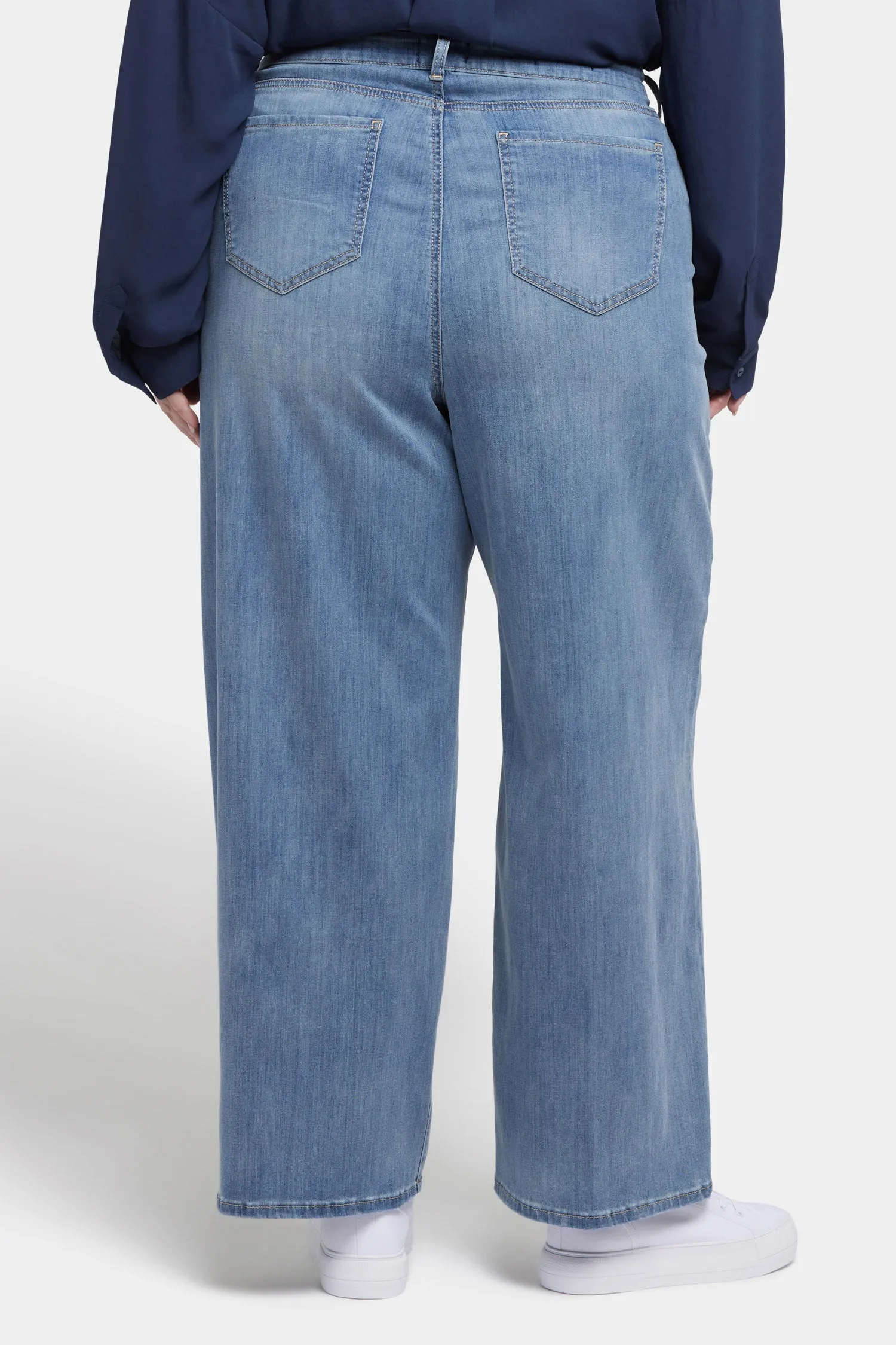 Teresa Wide Leg Ankle Jeans In Plus Size - Indigo Stream