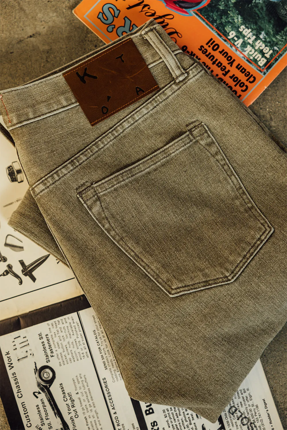 The Scissors Slim Tapered - Sage 10.5oz Selvedge
