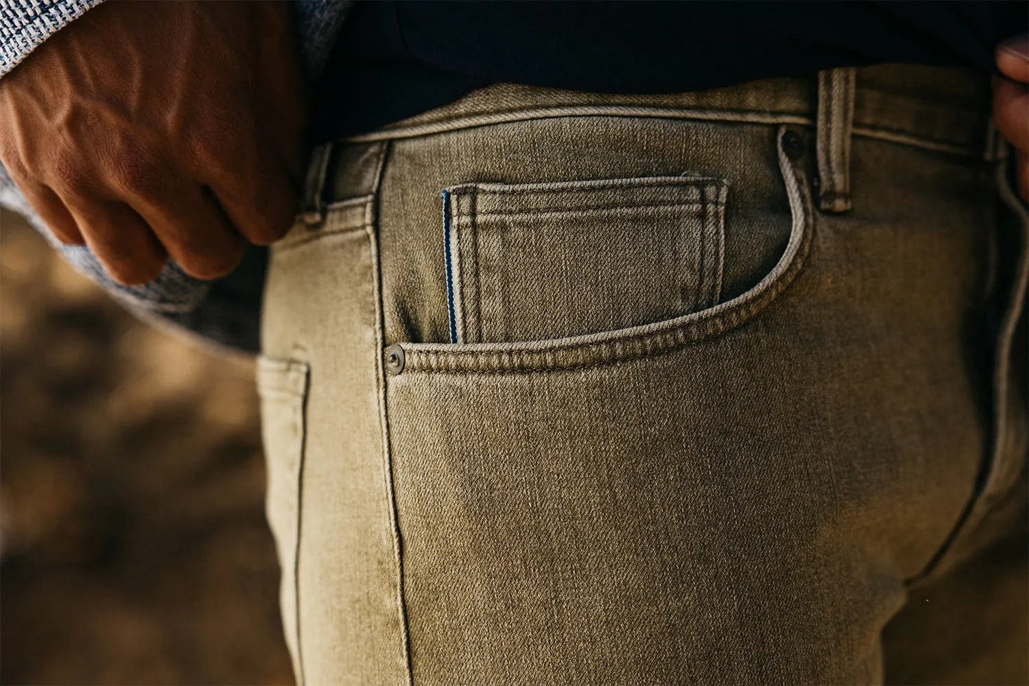The Scissors Slim Tapered - Sage 10.5oz Selvedge