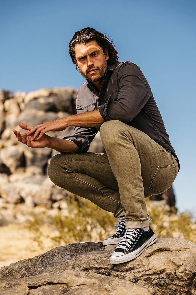 The Scissors Slim Tapered - Sage 10.5oz Selvedge