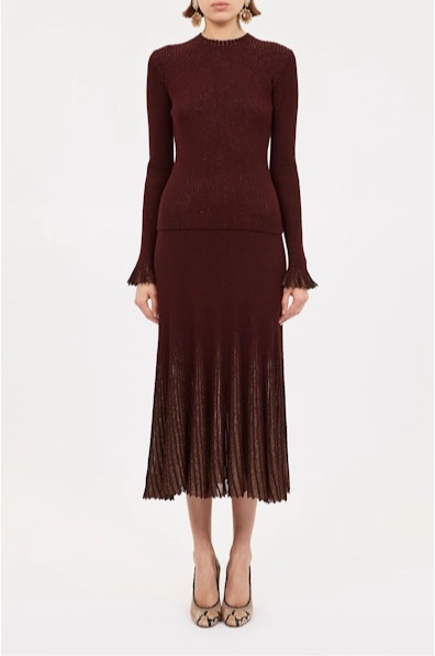 Ul0709 Merlot Vera Midi Skirt