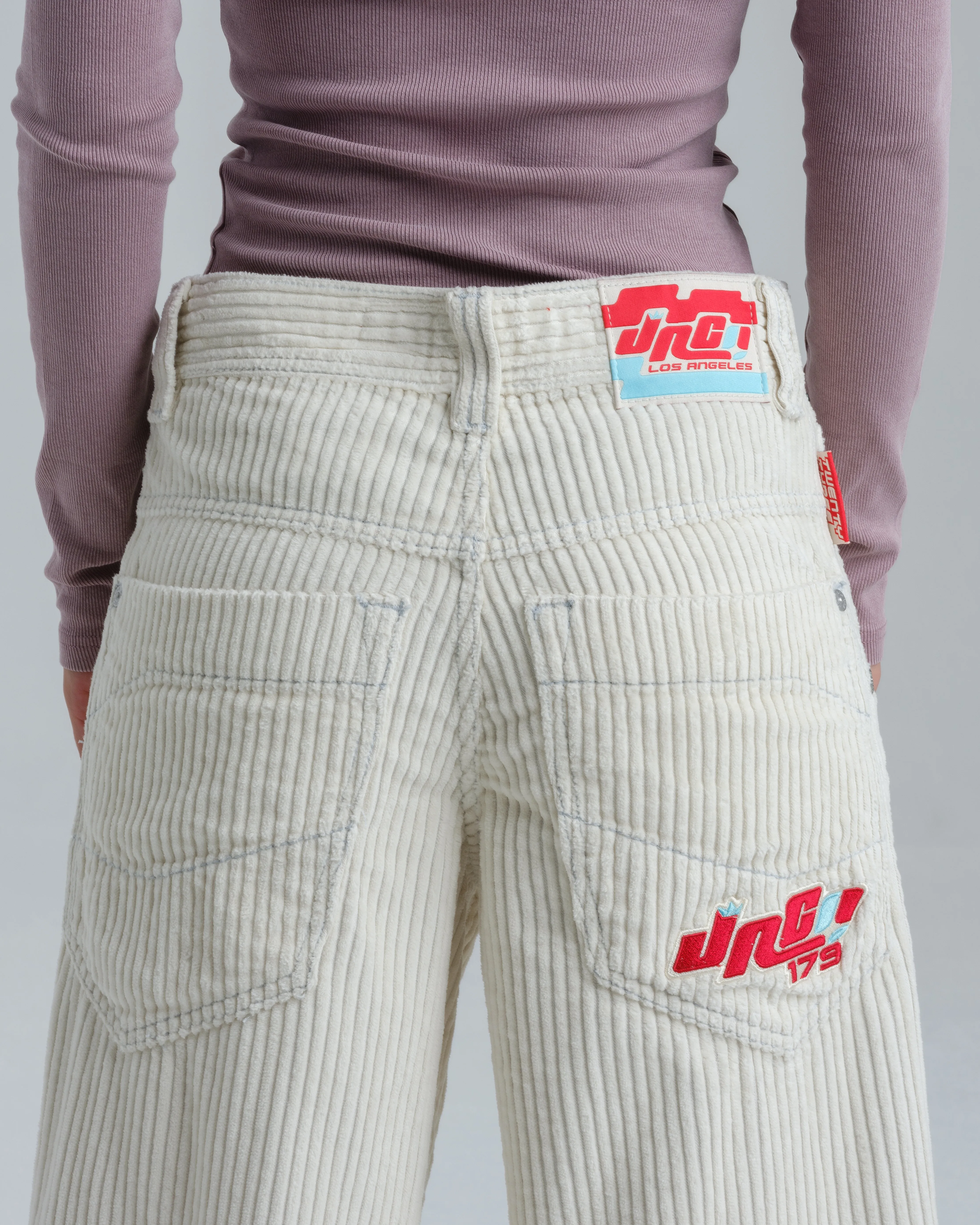 W1179 Easy Wide Pipes. 23". 4 Wale Corduroy. Tofu.