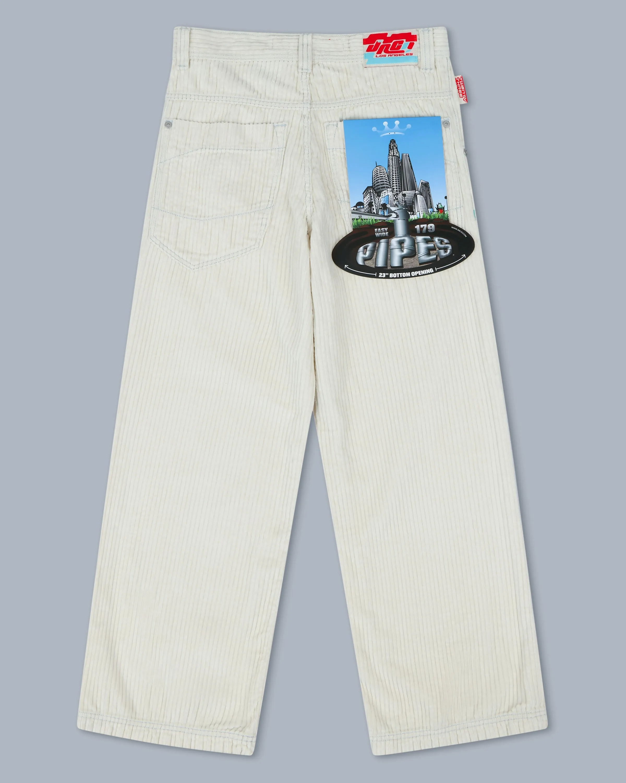 W1179 Easy Wide Pipes. 23". 4 Wale Corduroy. Tofu.