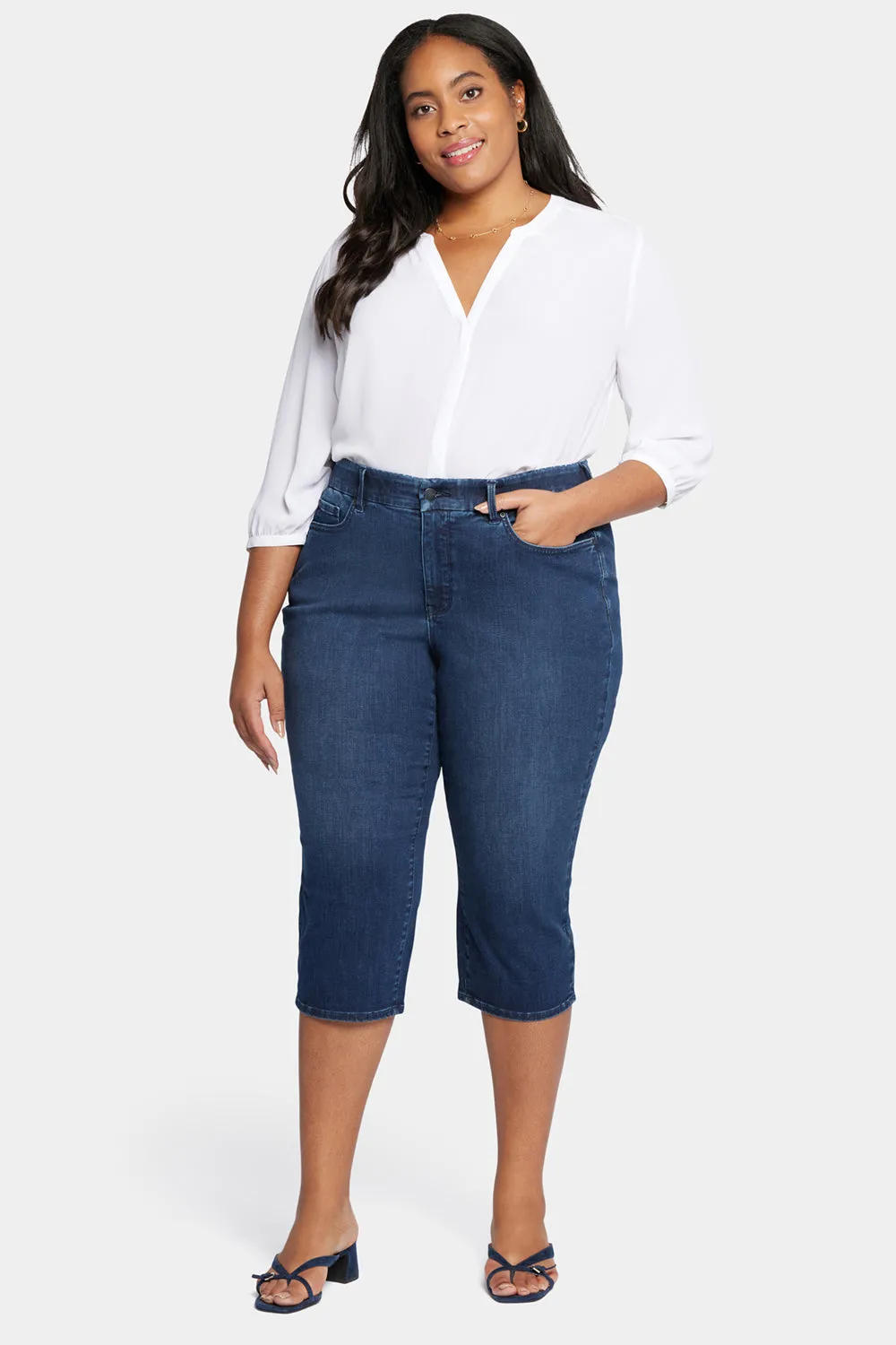 Waist-Match™ Slim Straight Crop Jeans In Plus Size - Prospect