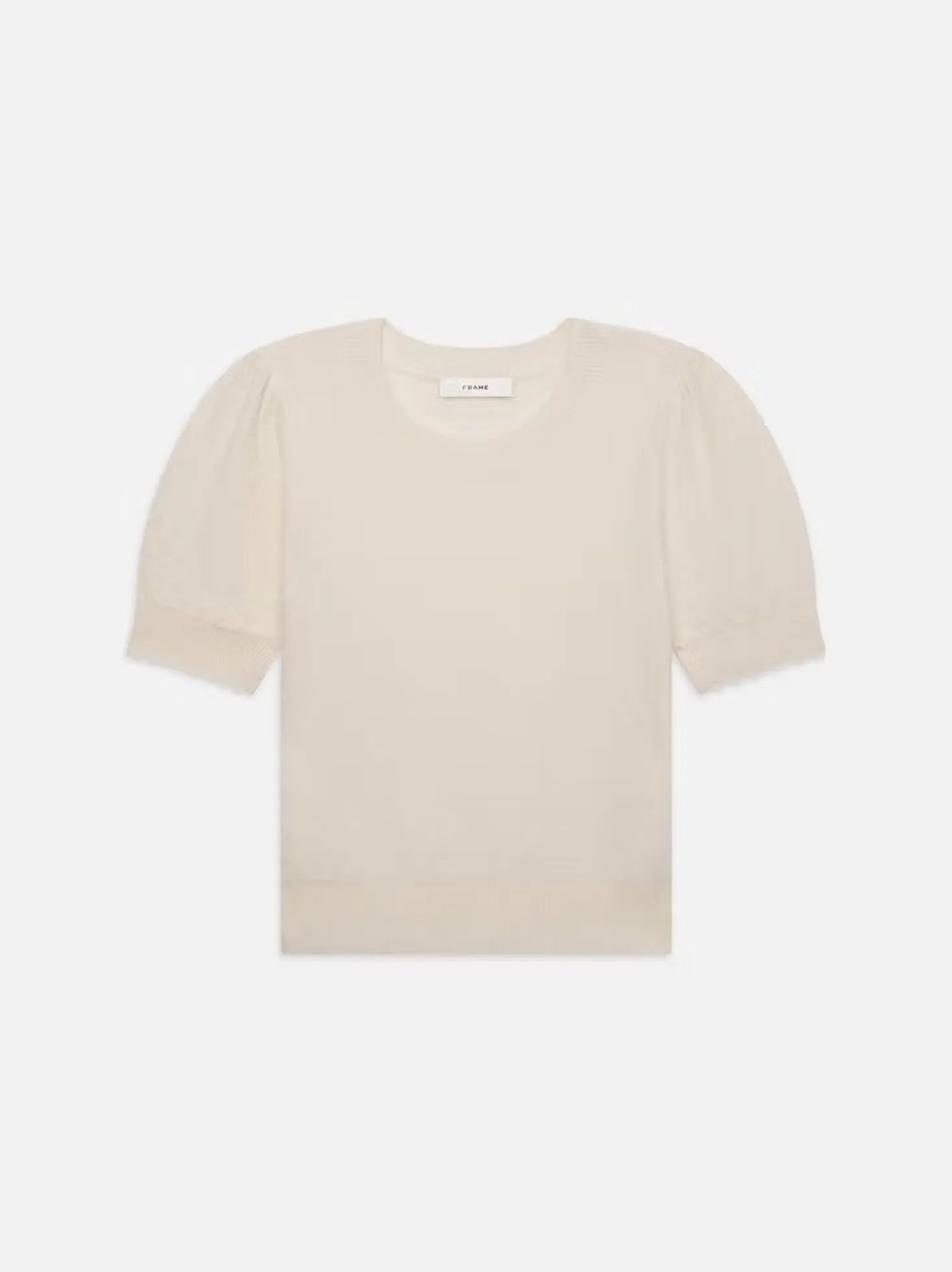 WF24KSW012c Frame Pointelle Puff Sleeve Sweater