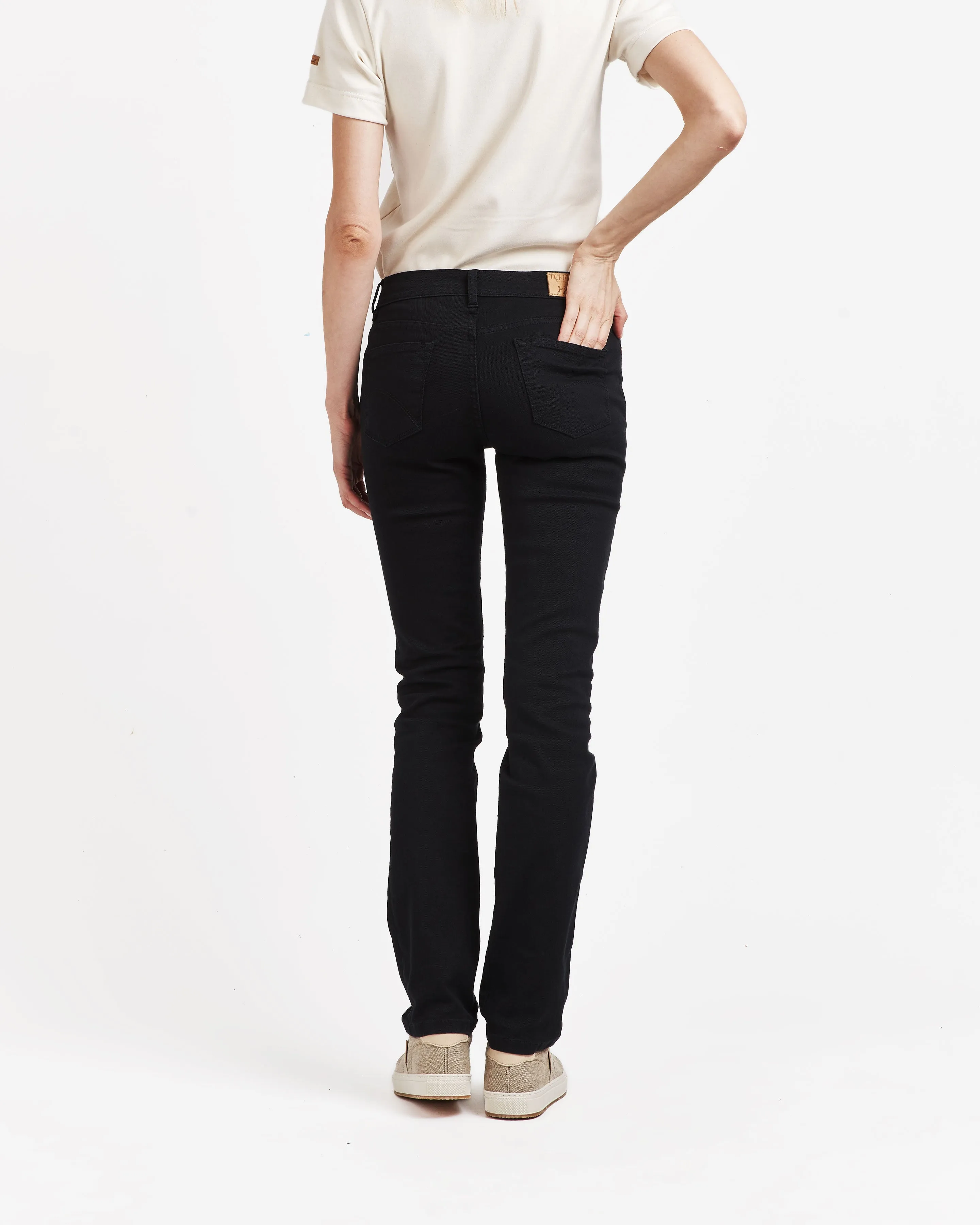 Women's fitted straight jeans Black