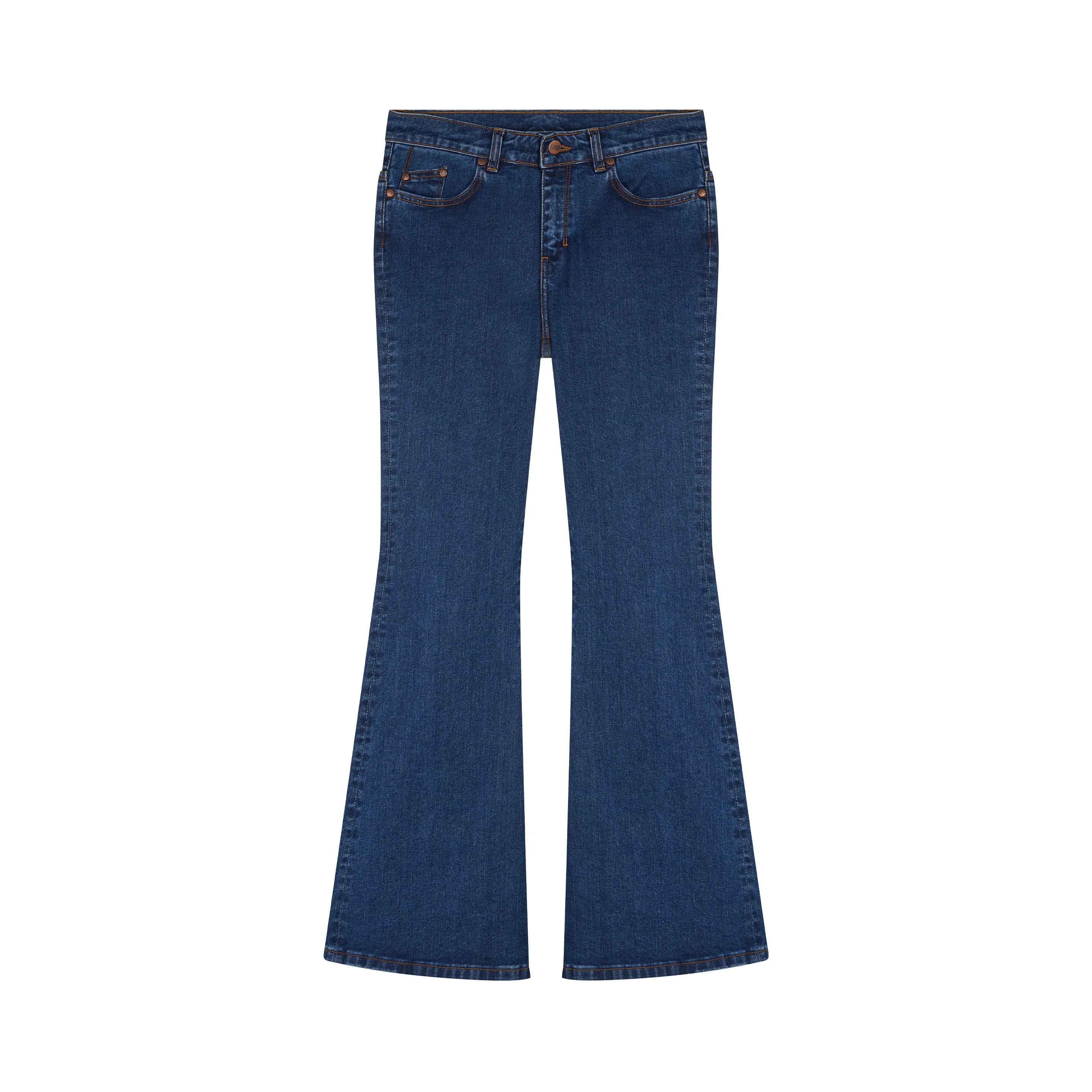 Women's flare jeans semi-high waist stonewashed - Margot