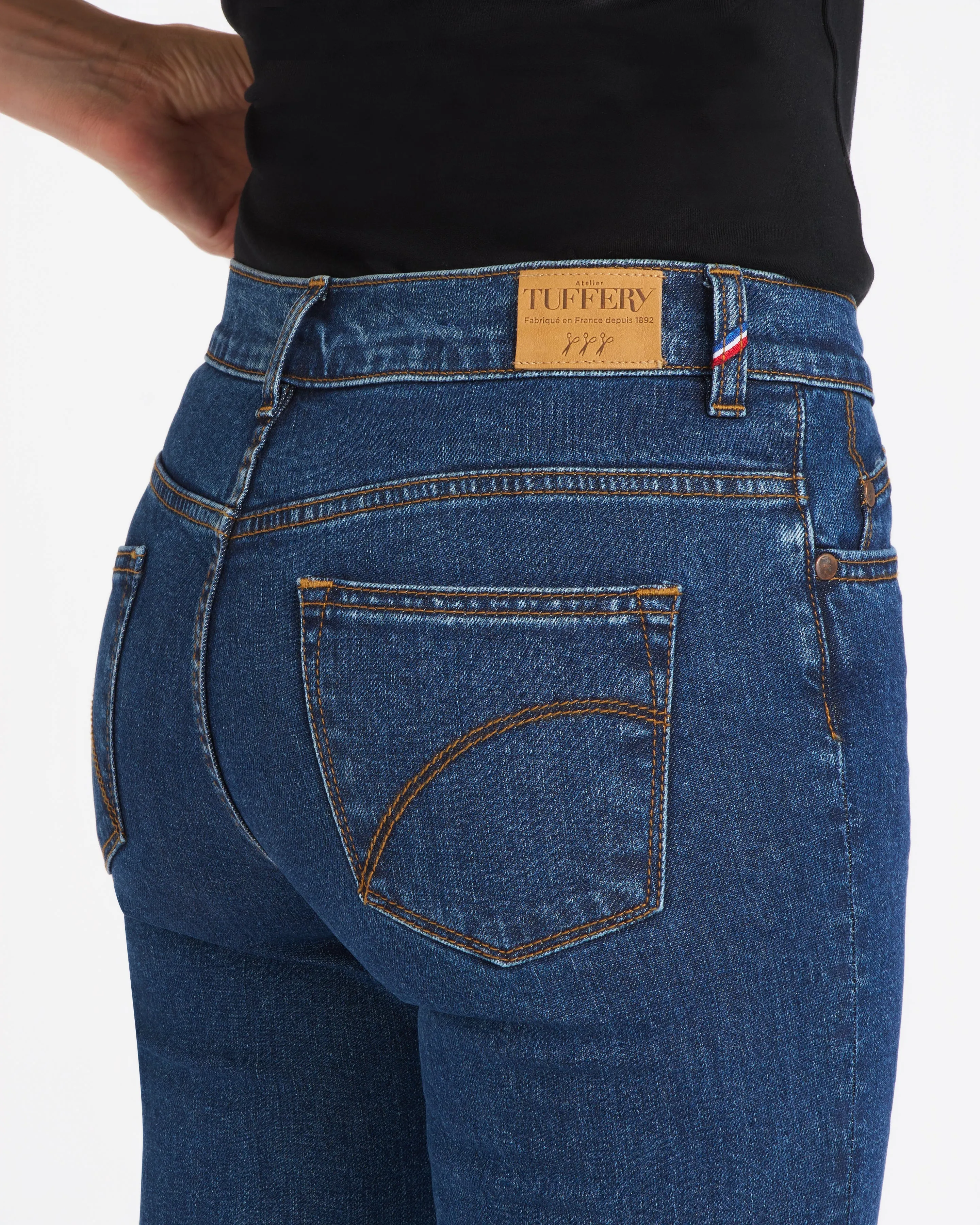 Women's flare jeans semi-high waist stonewashed - Margot