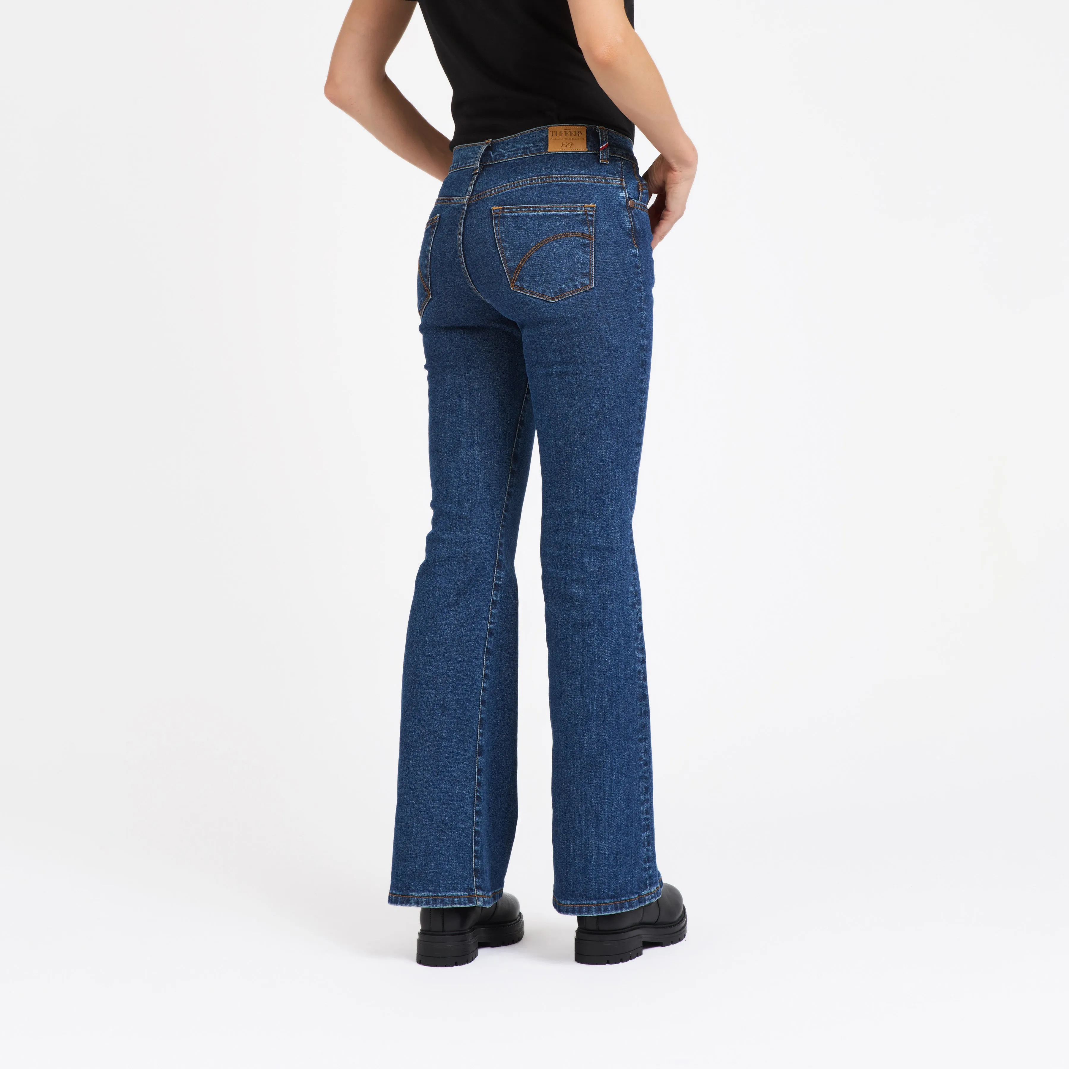 Women's flare jeans semi-high waist stonewashed - Margot
