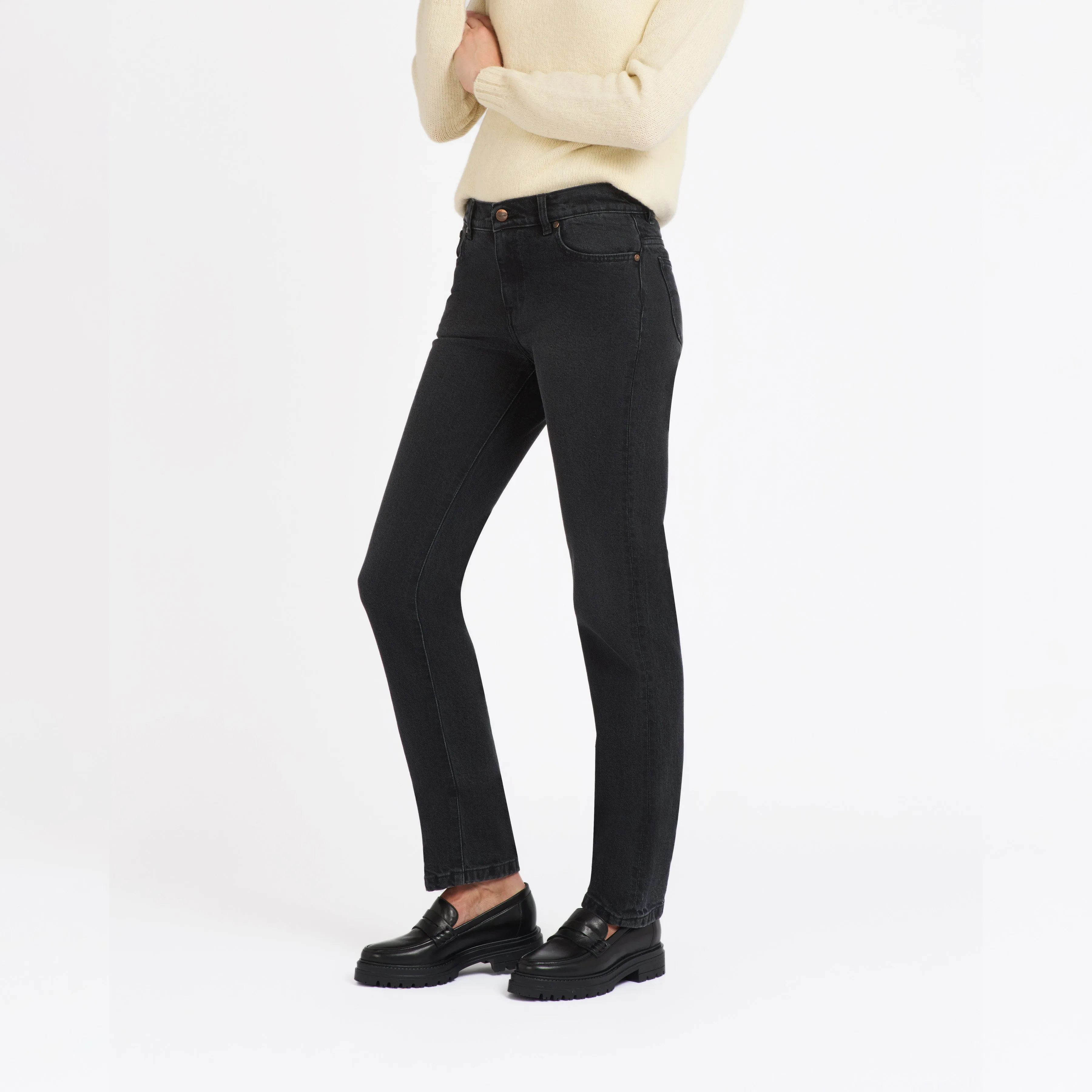 Women's slim fit black washed jeans - Augusta