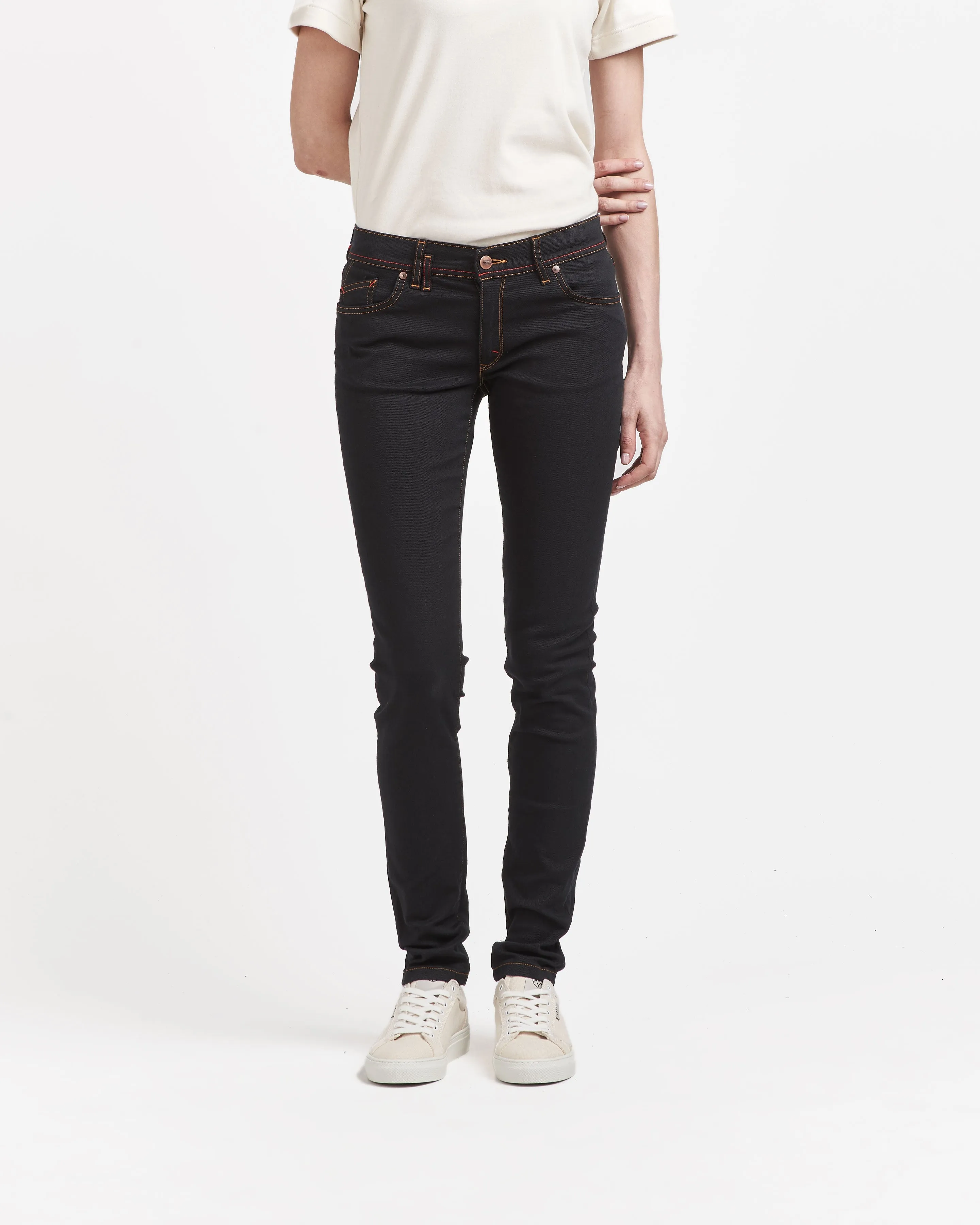 Women's slim-fit standard-waist jeans Black